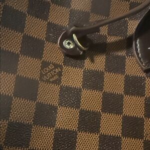 Louis Vuitton Brown and Black Checkered Tote